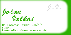 jolan valkai business card